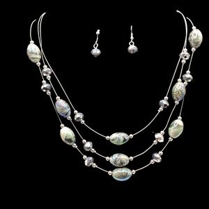 Love Jewelry Airy Iridescent Layered Necklace & Earring Set